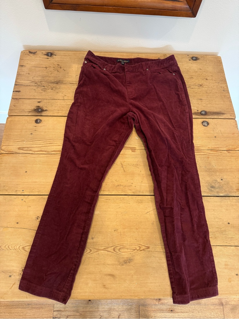 Women's Corduroy Pants size 14 in Burgundy
